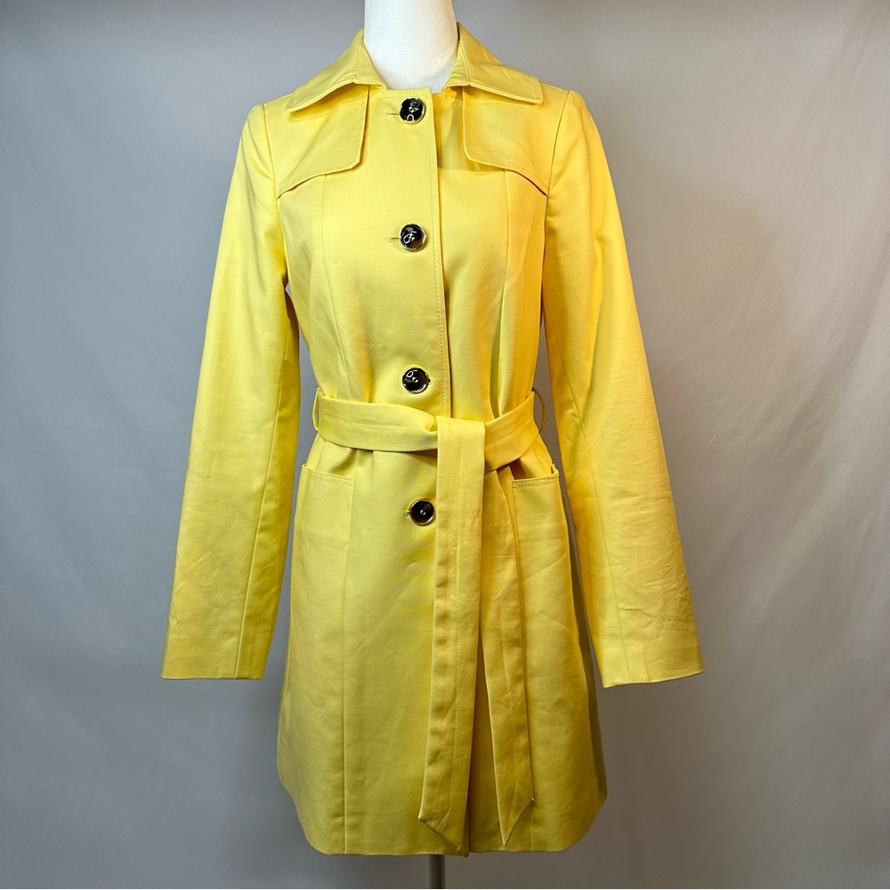 The Limited Single Breasted Trench Coat Canary Yellow Women’s Size XS
